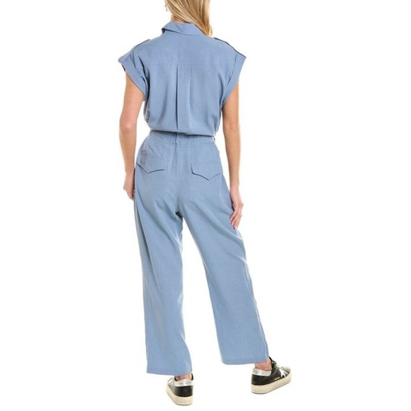 Rag & Bone Luna Jumpsuit Blue Linen Blend Excellent Size M - Picture 4 of 13